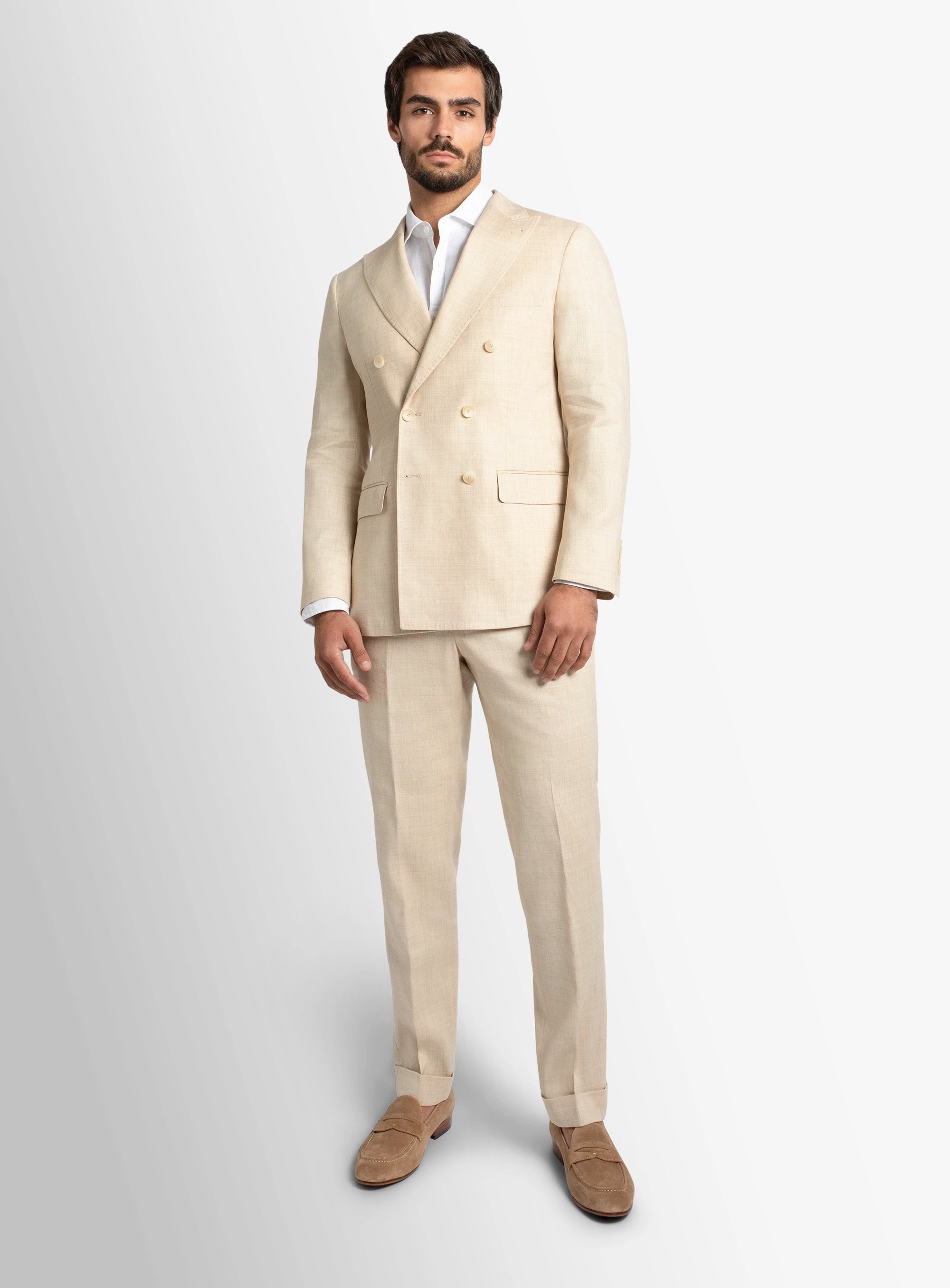 Tommaso Double Breasted Sand Jacket