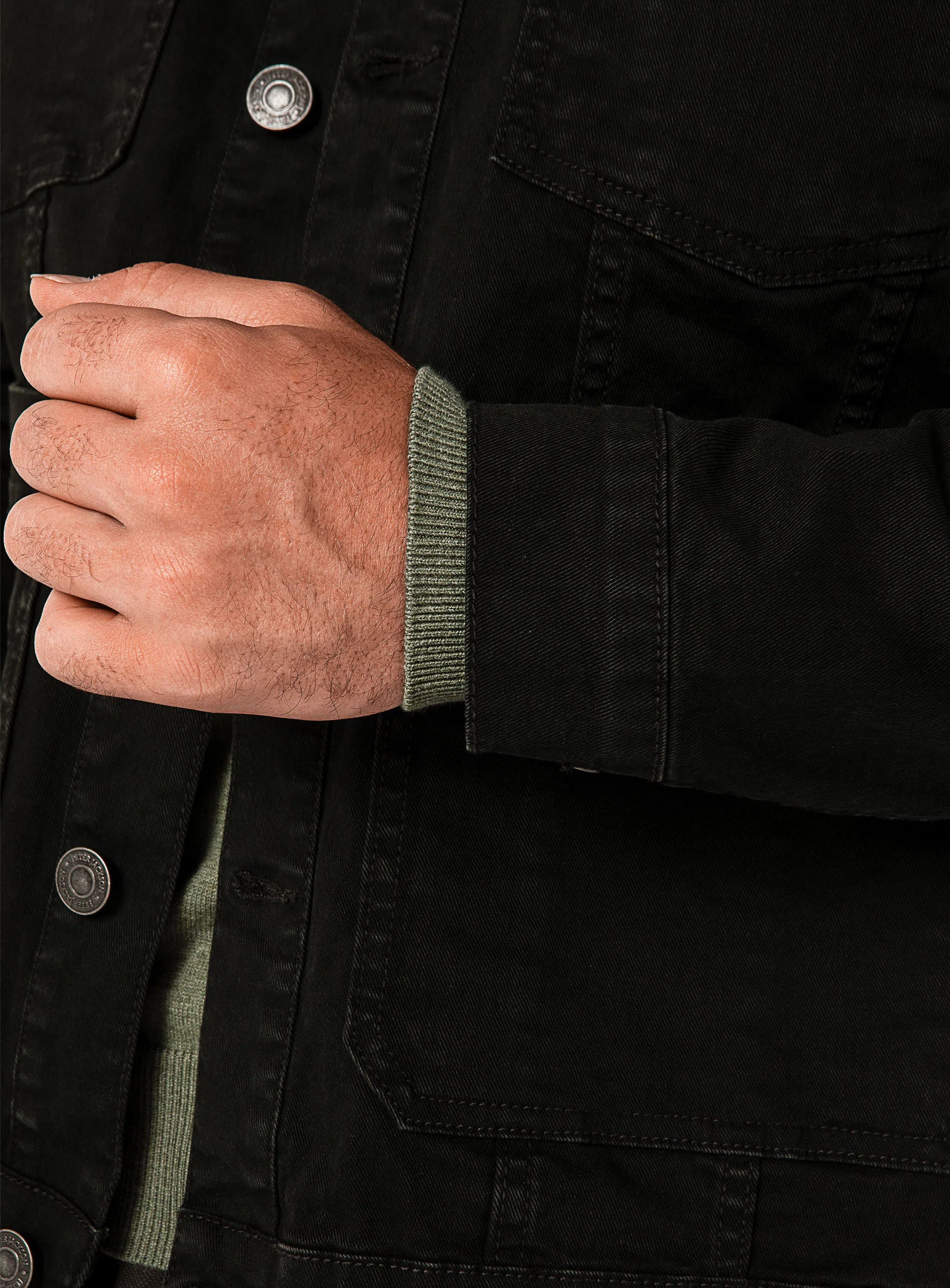 Alessio Dark Olive Denim Jacket