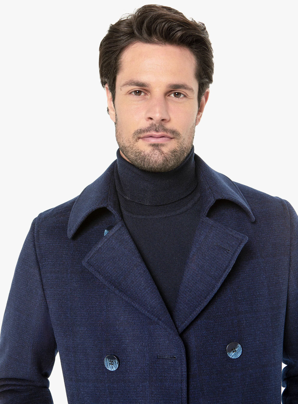 Archer Double Breasted Indigo Peacoat