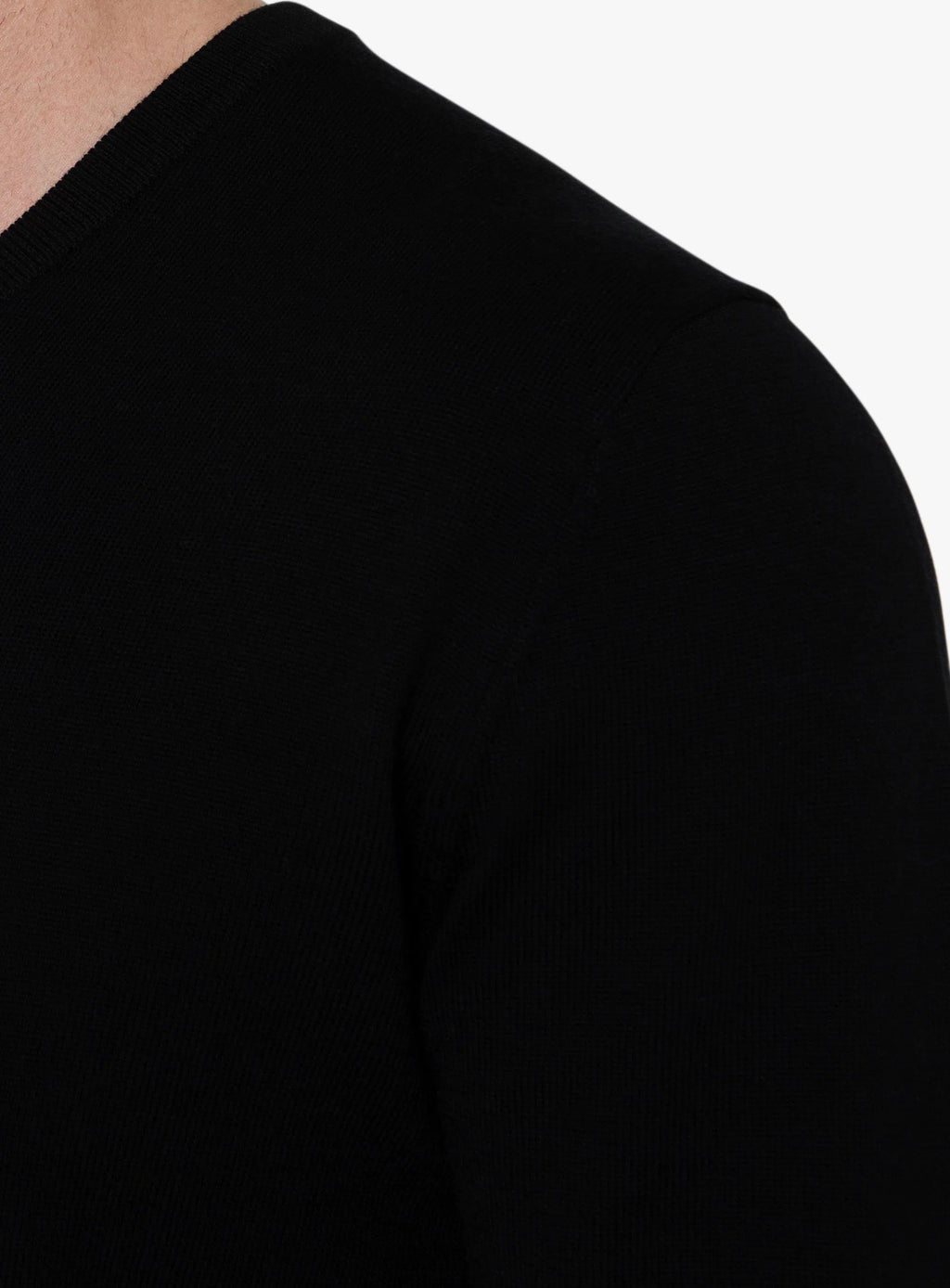 Arco Black Merino V-Neck Knit