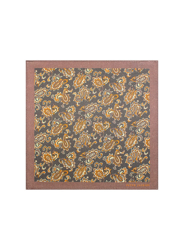 Autumn Paisley Pocket Square