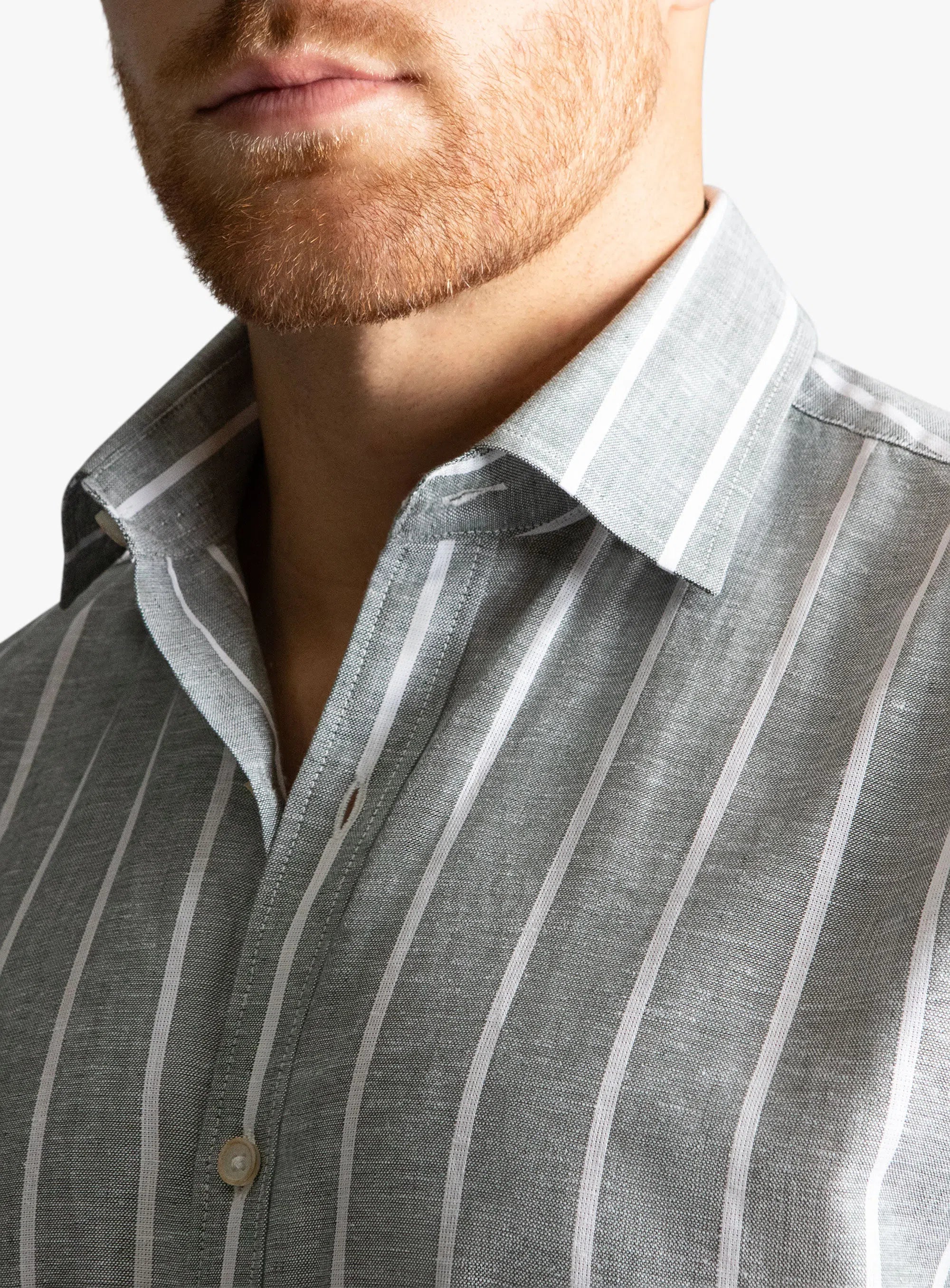 Bolzano Sage/White Wide Stripe Shirt