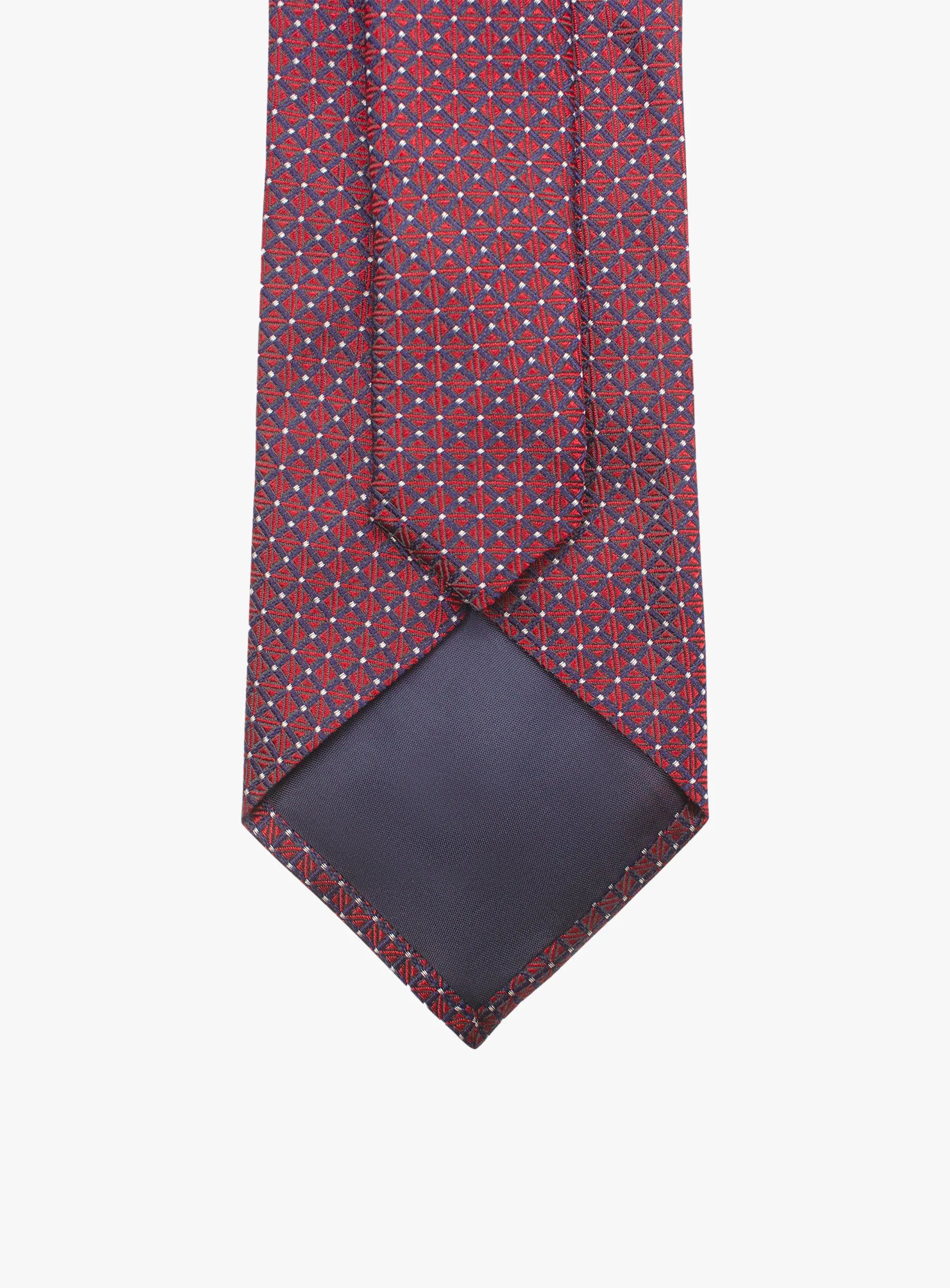 Bottinelli Italian Tie: Burgundy with Geometric Tile Motif