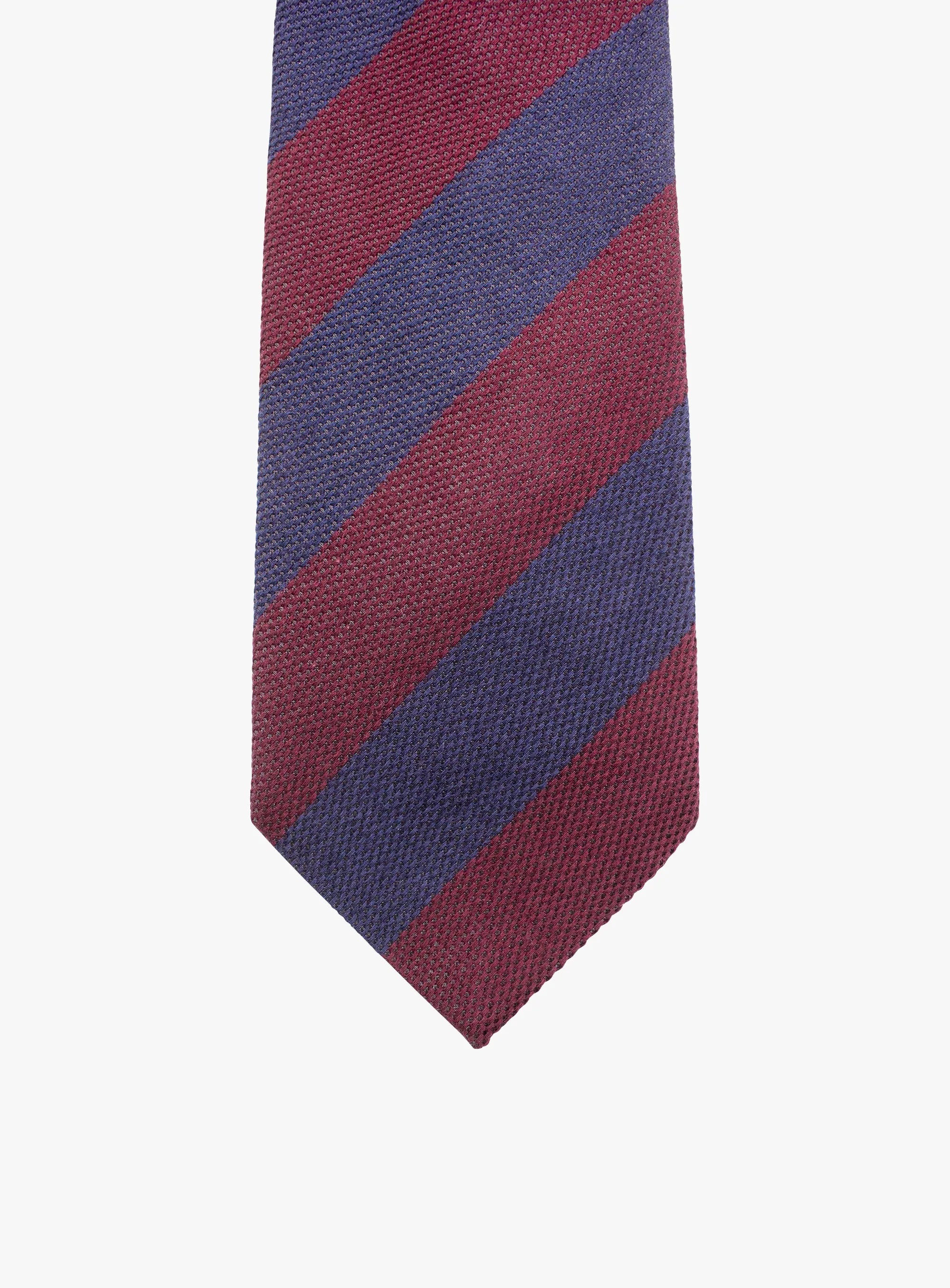 Bottinelli Italian Tie: Merlot and Navy Repp Stripe