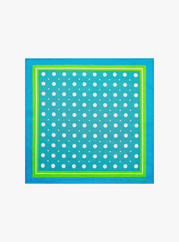 Cyan Polka Dot Pocket Square