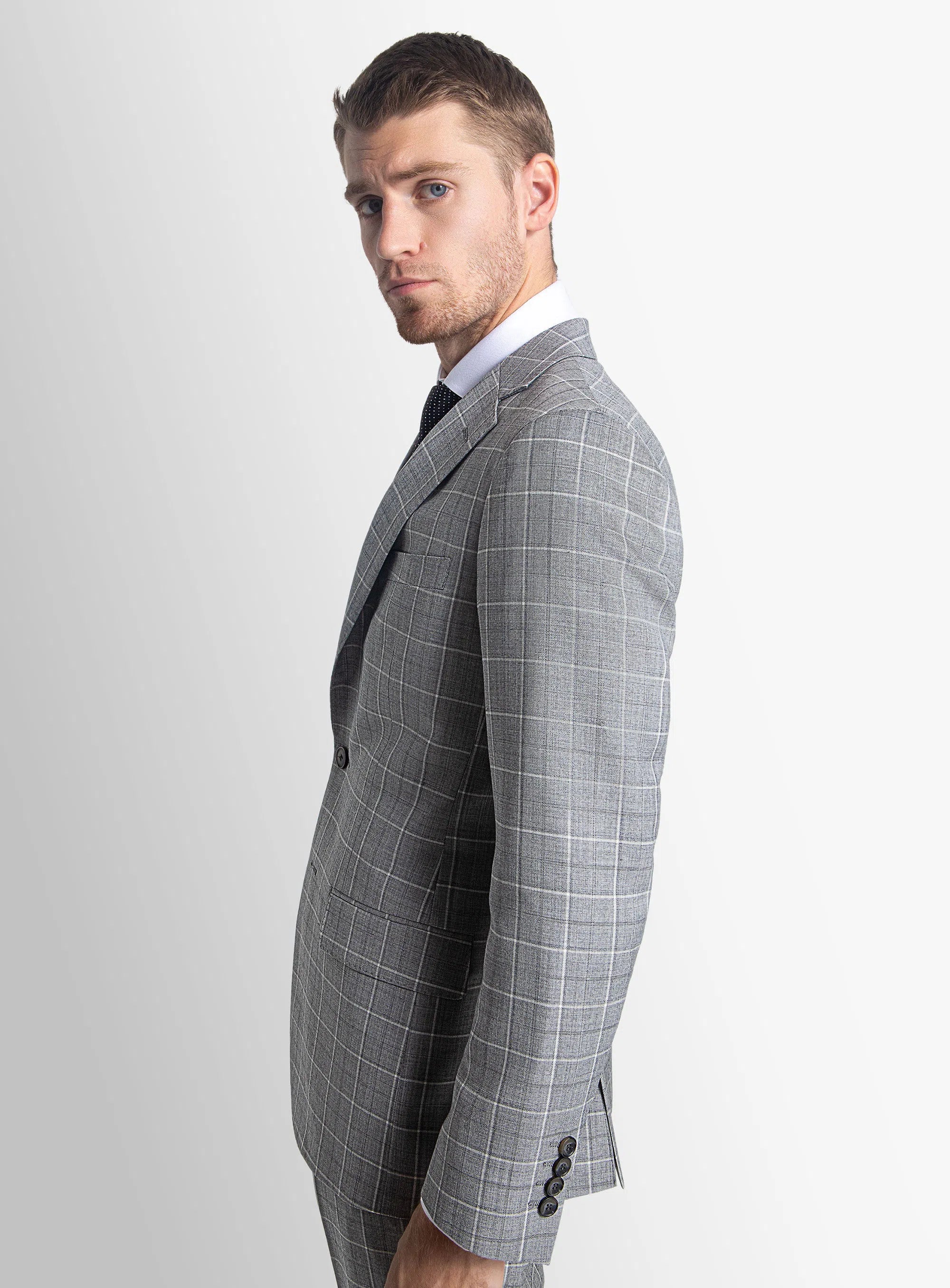 Giacomo Grey Plaid Suit