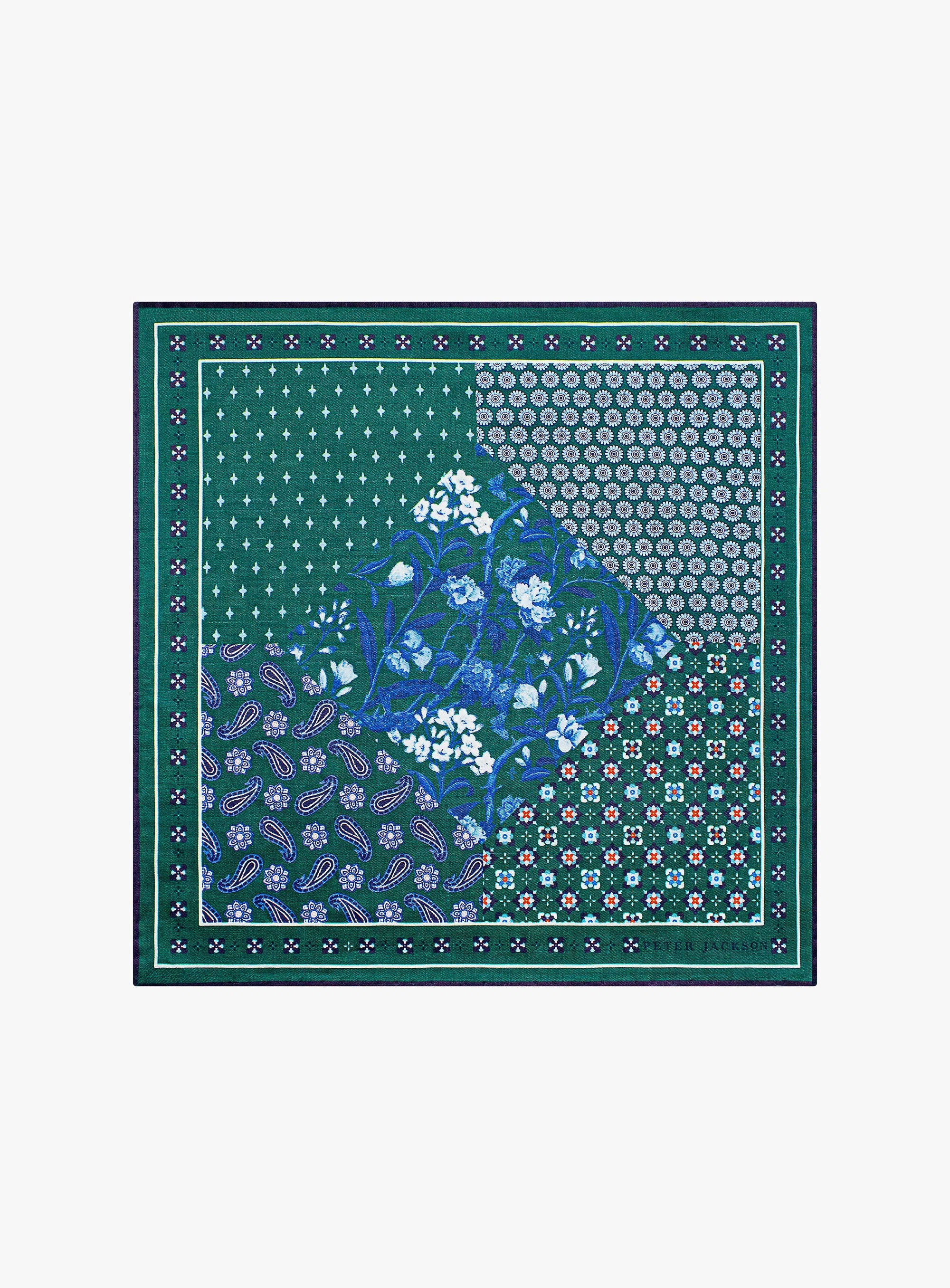 Green Medley Pocket Square
