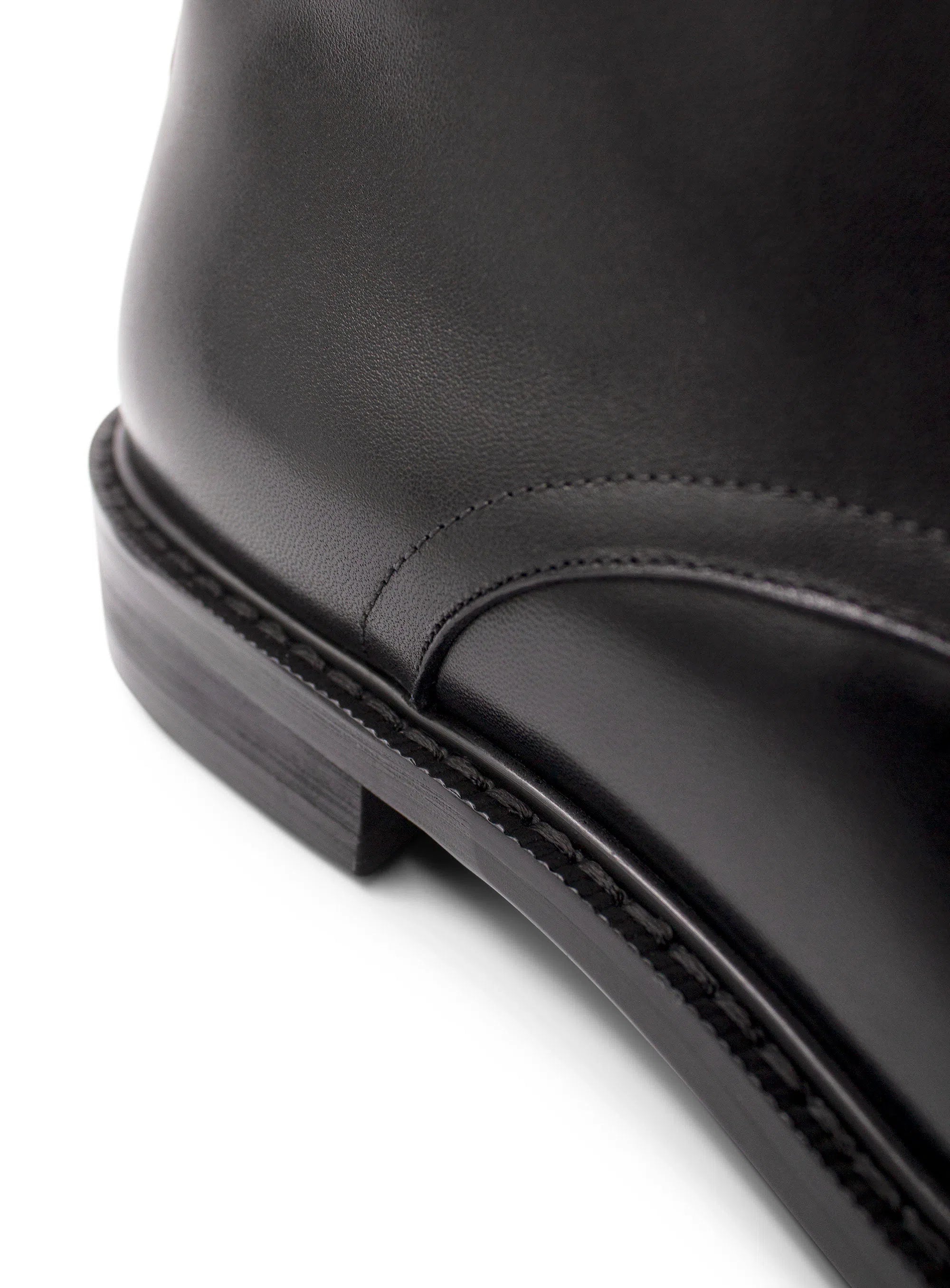 Massimo Black Semi-Brogue Boot