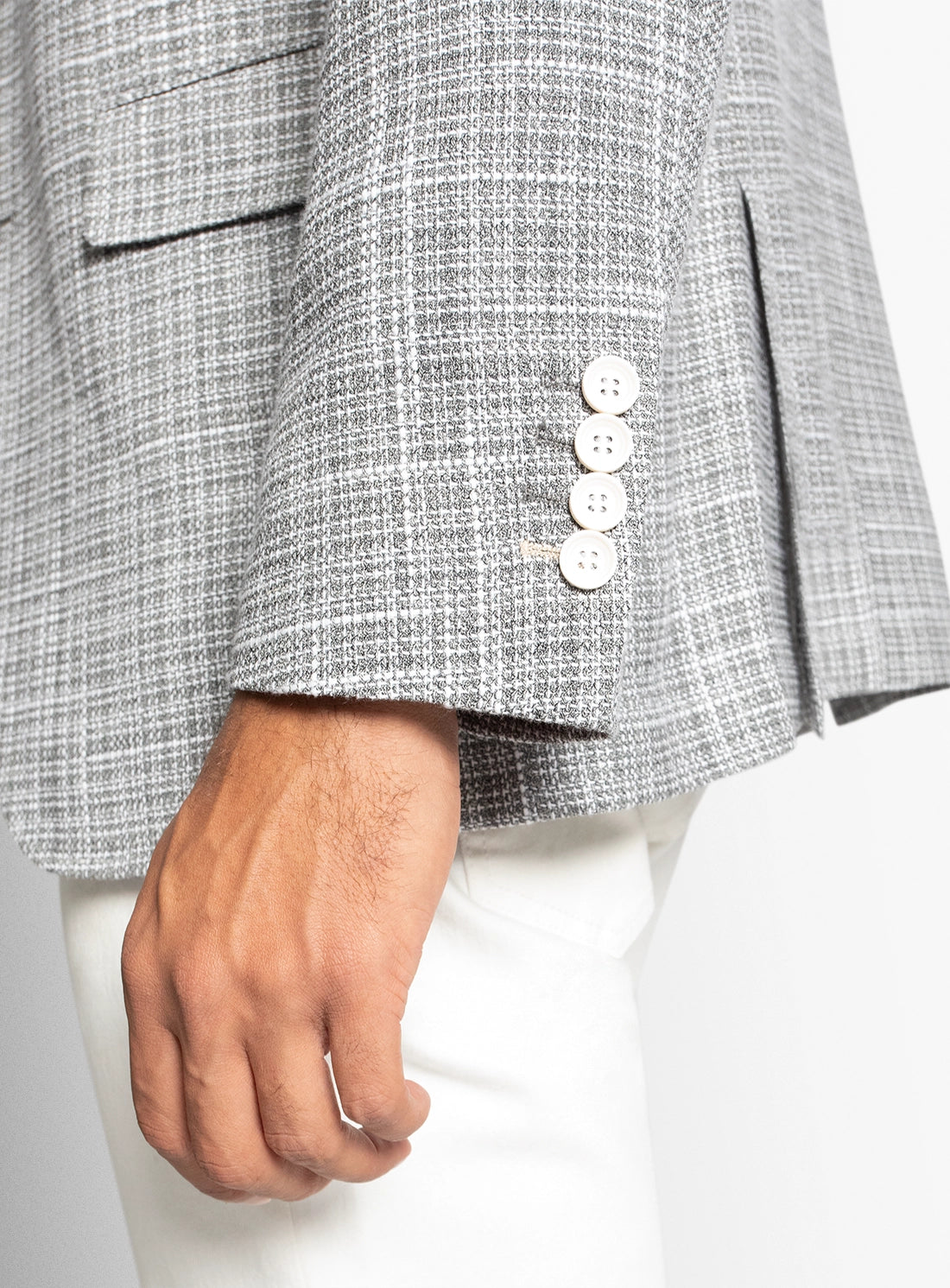 Men blazer grey wool