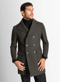 Tesero Olive Twill Overcoat