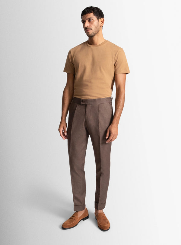Men pants brown wool