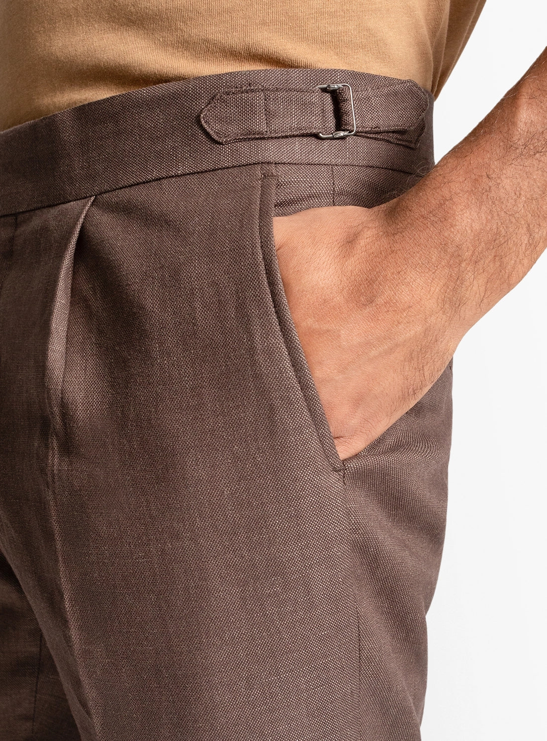 Men pants brown wool