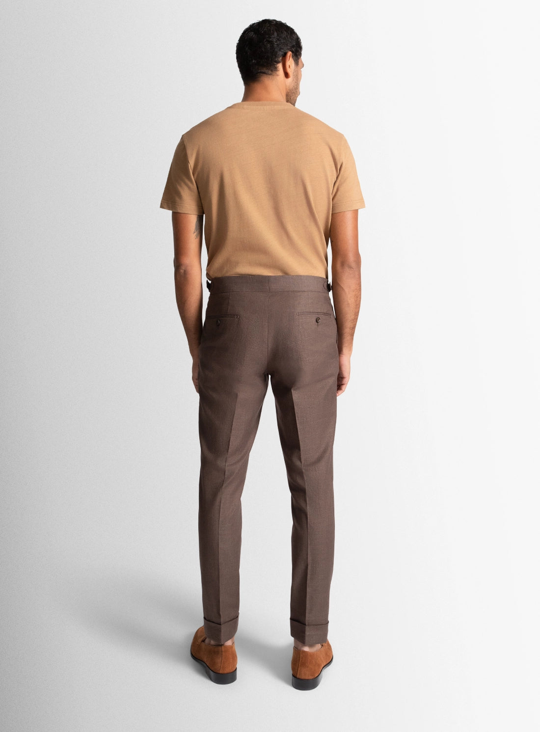 Men pants brown wool