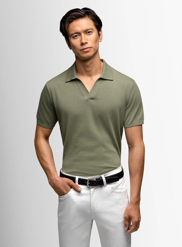 Bucco Neat Sage Green Polo