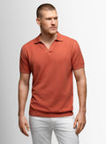 Giunta Textured Coral Orange Polo