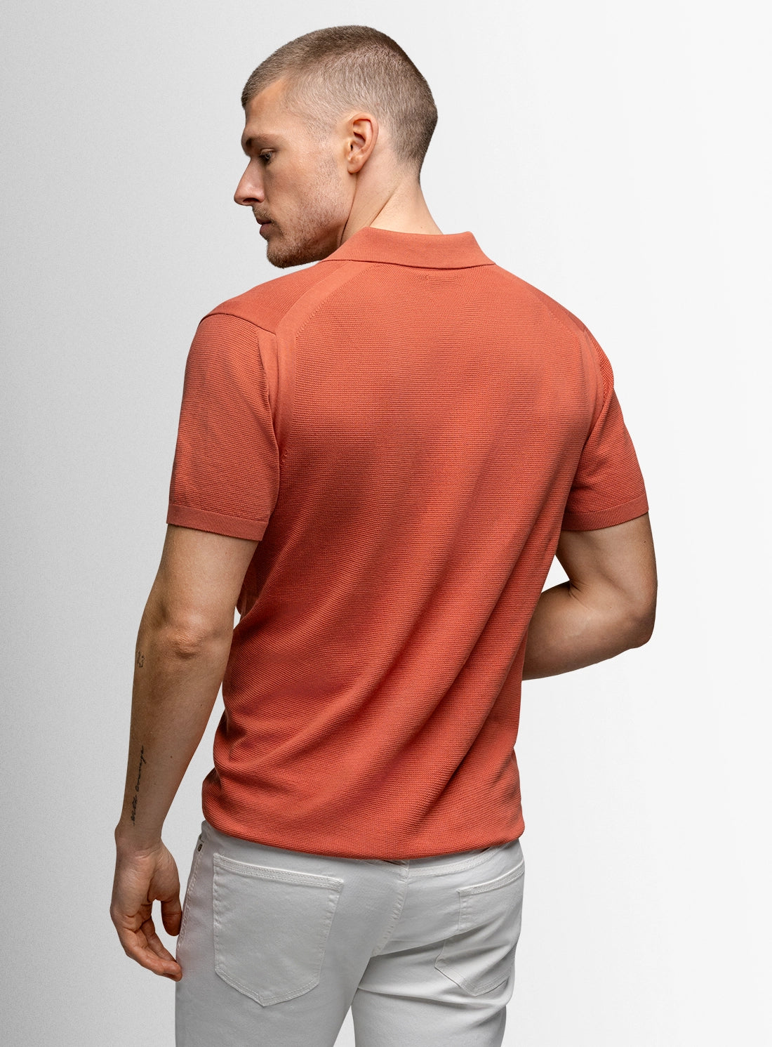 Giunta Textured Coral Orange Polo