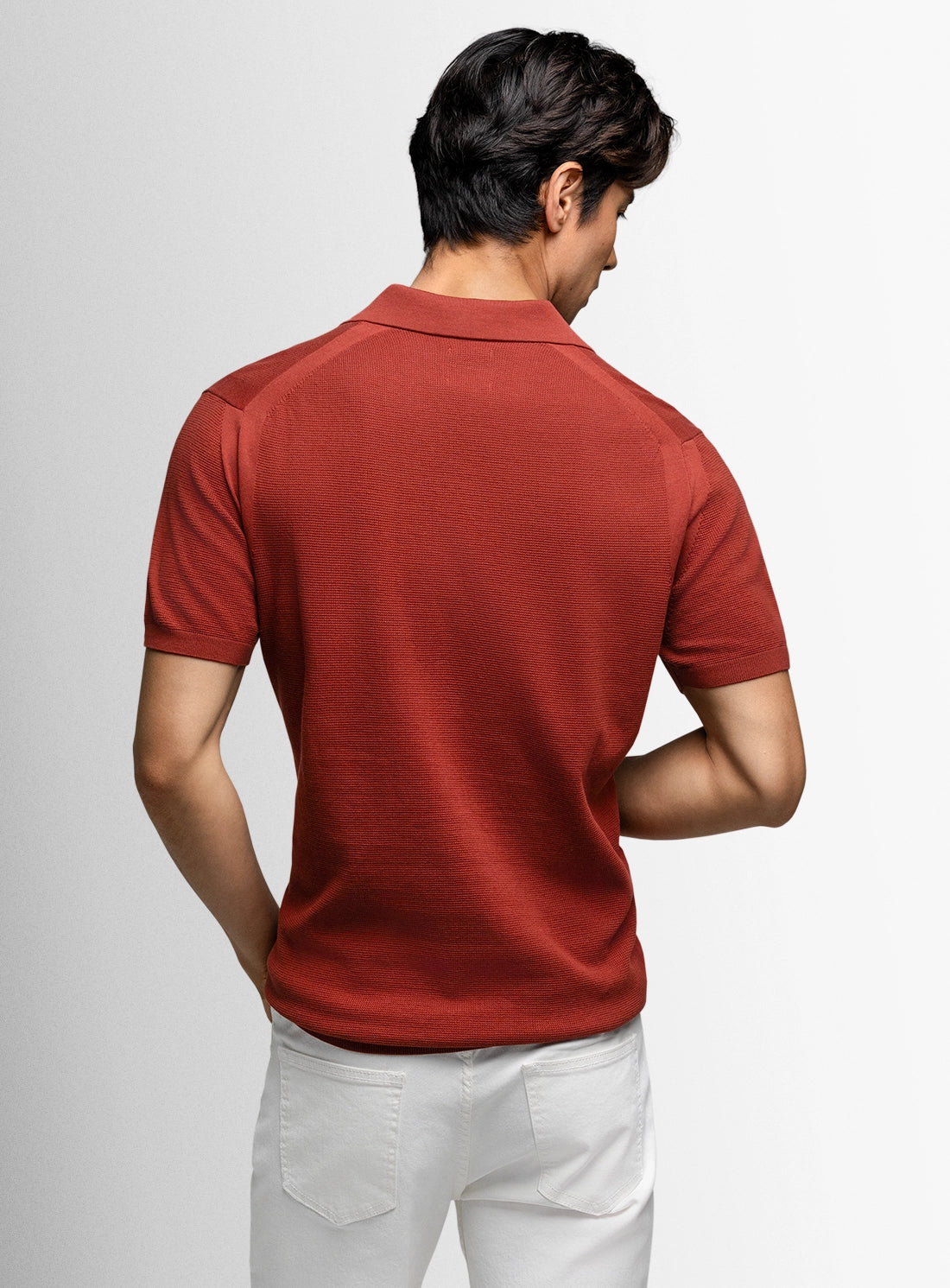 Giunta Textured Terracotta Red Polo
