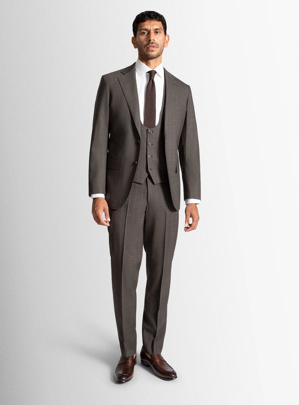 Men suit grey wool