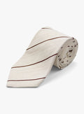 Bottinelli Bourette Ivory Striped Tie