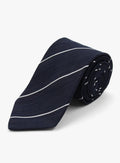 Bottinelli Bourette Navy Striped Tie