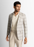 Vitale Plaid Taupe Brown Jacket