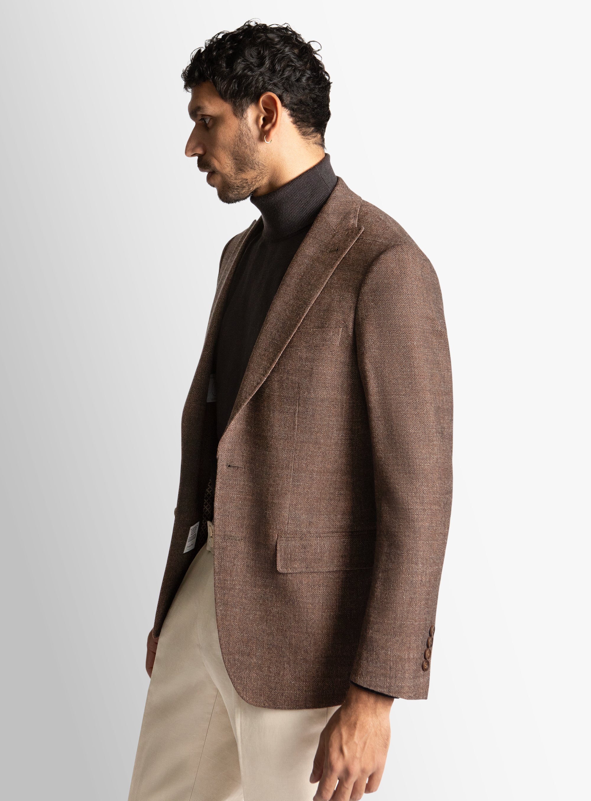 Portici Basketweave Brown Jacket