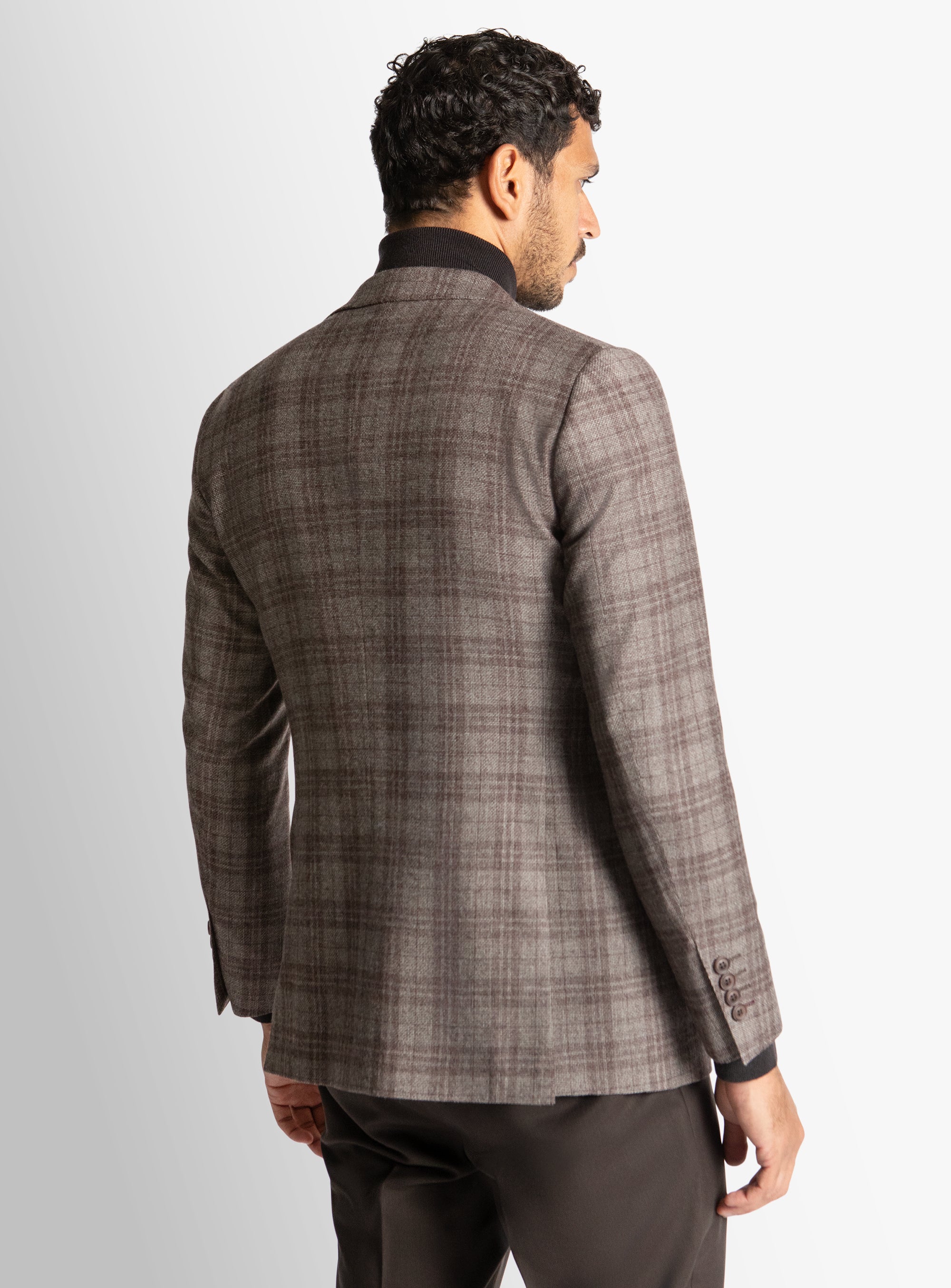 Vitale Plaid Grey-Berry Jacket