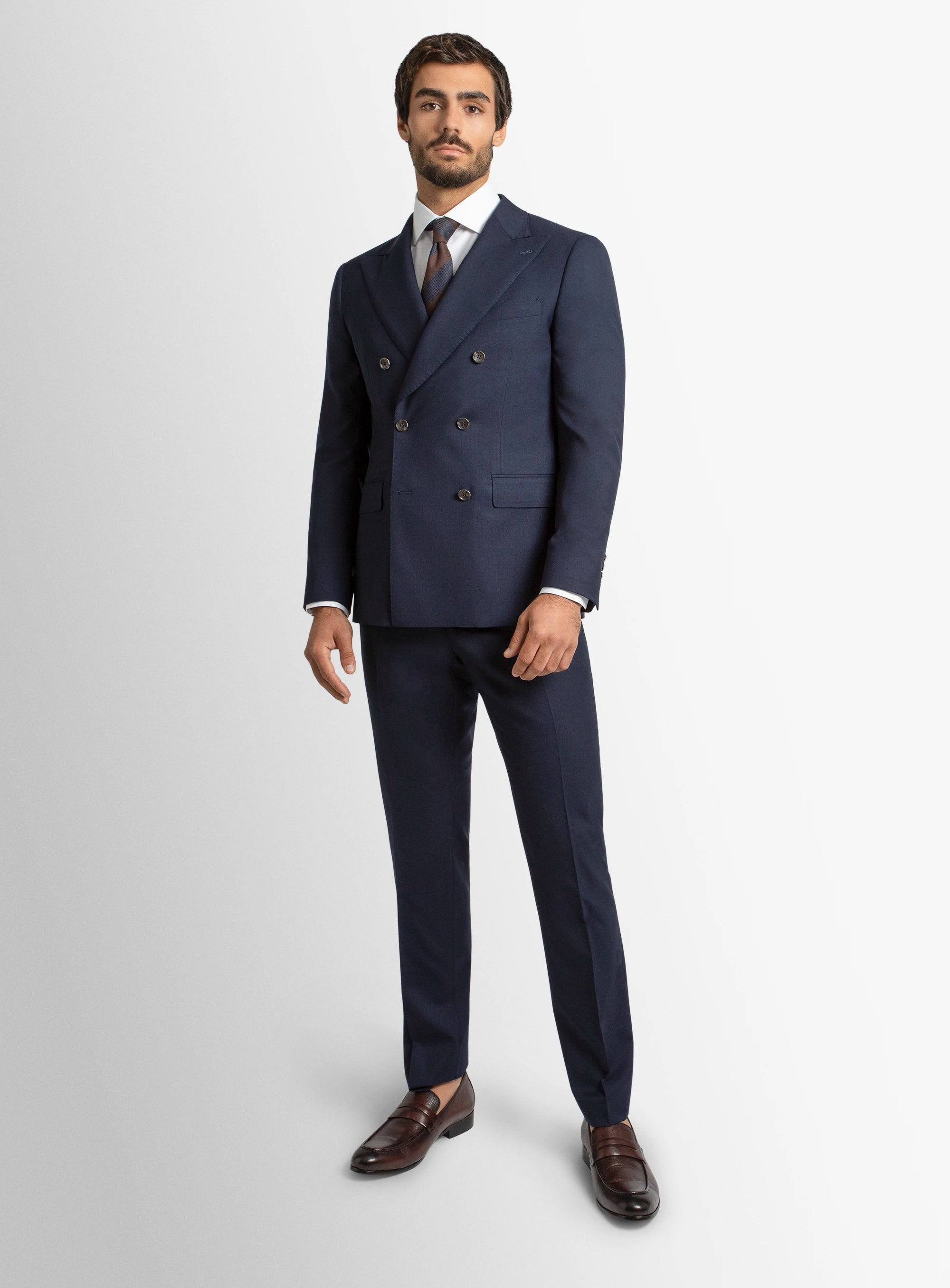 Positano Navy Twill Double Breasted Jacket