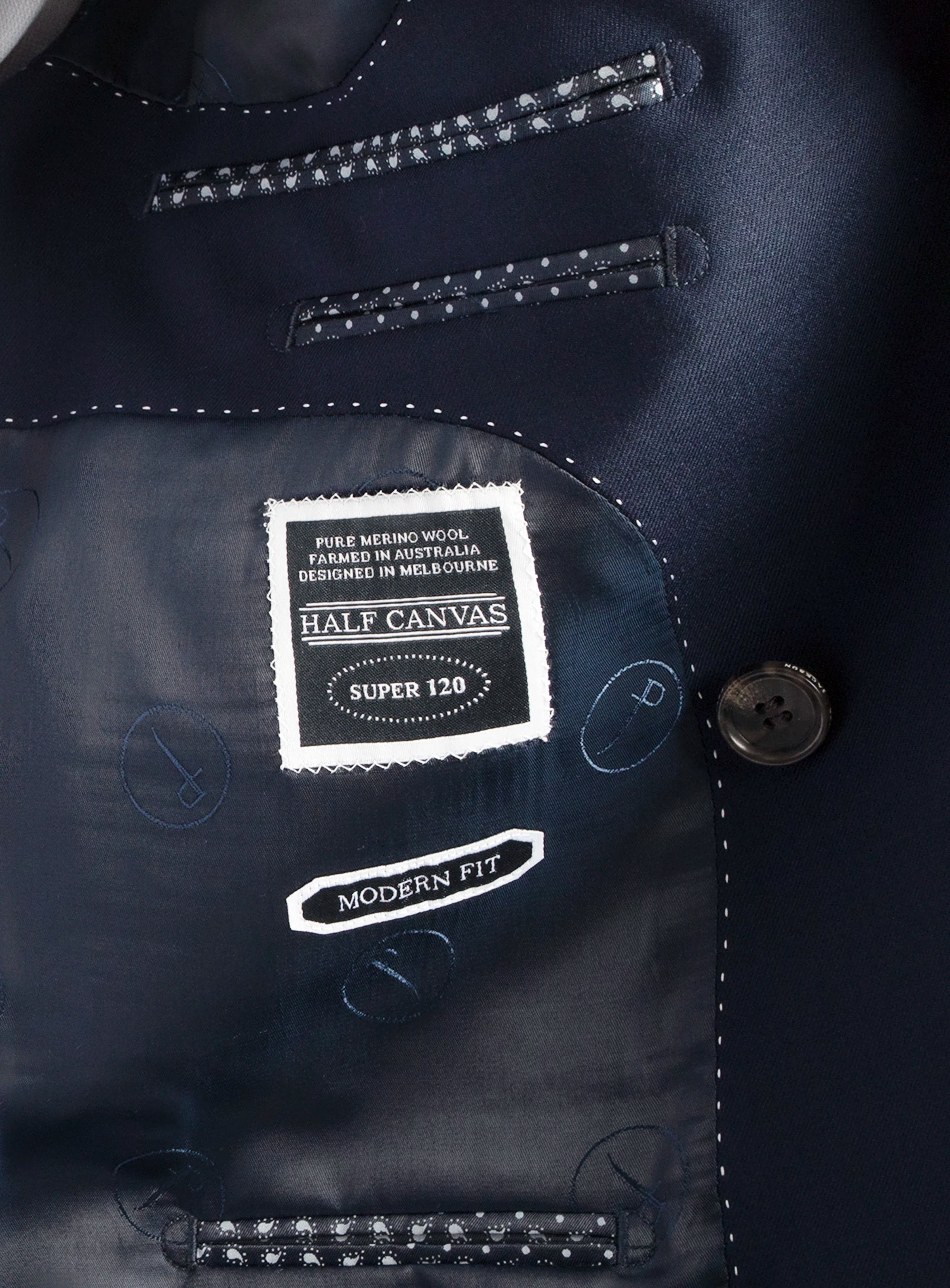 Positano Navy Twill Double Breasted Jacket