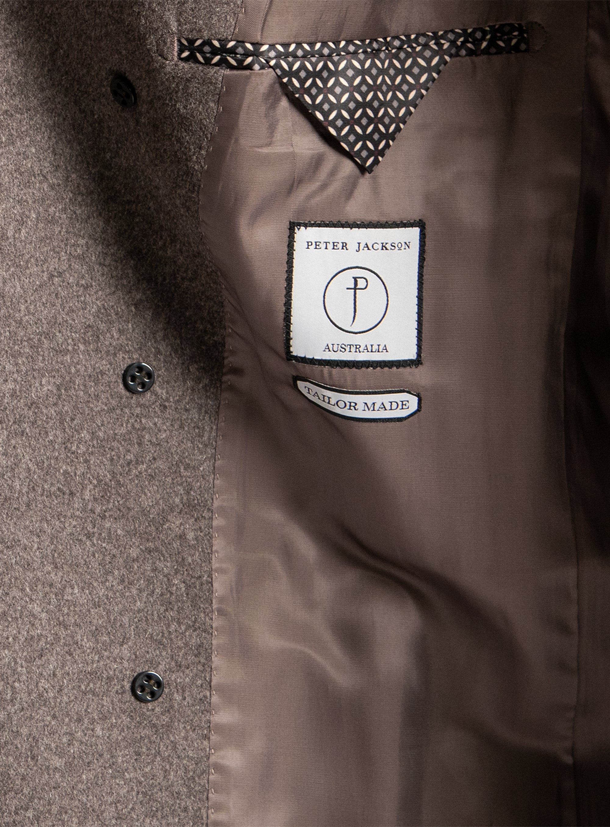 Bridge Chocolate Wool/Cashmere Peacoat