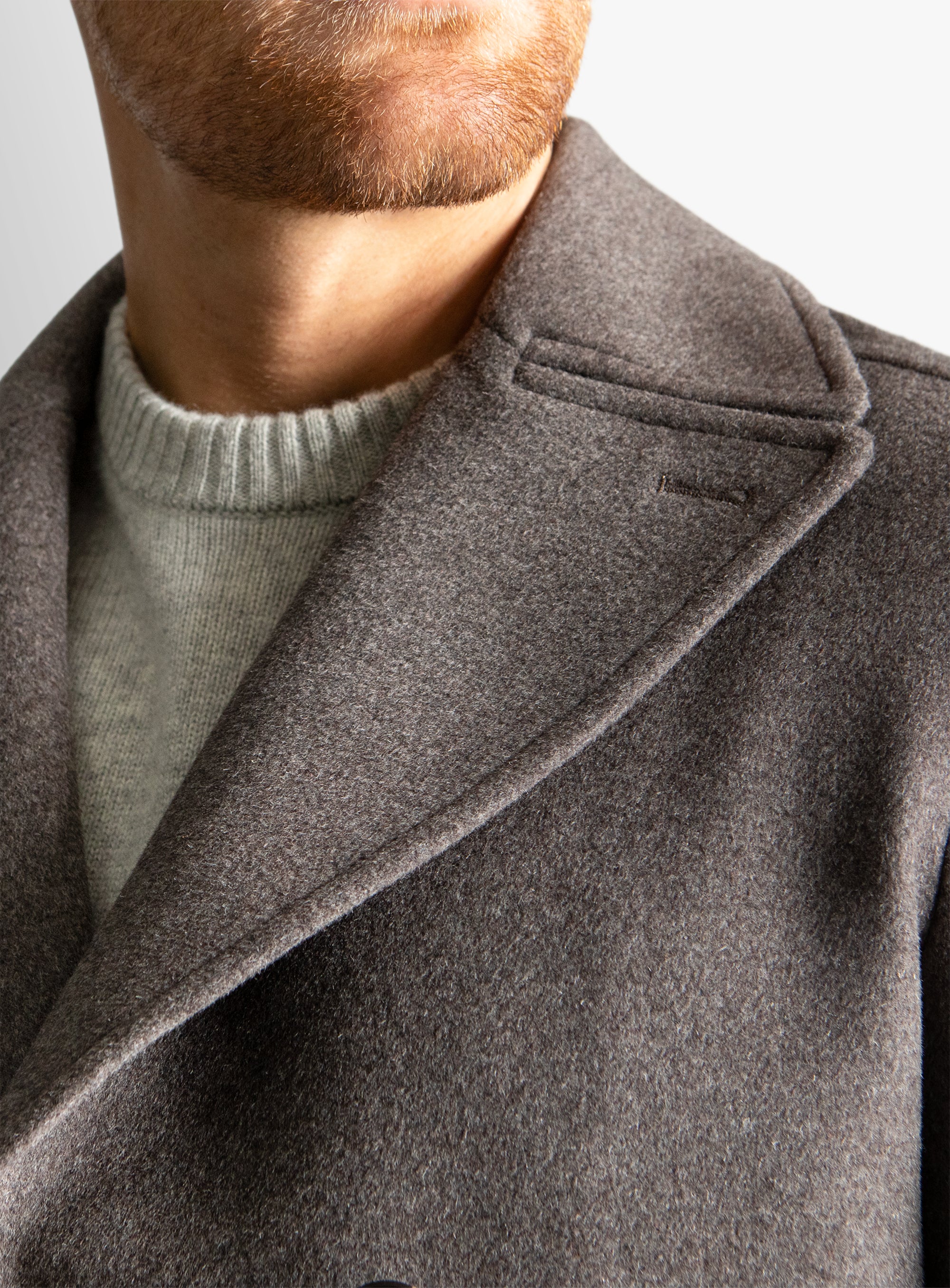 Bridge Chocolate Wool/Cashmere Peacoat