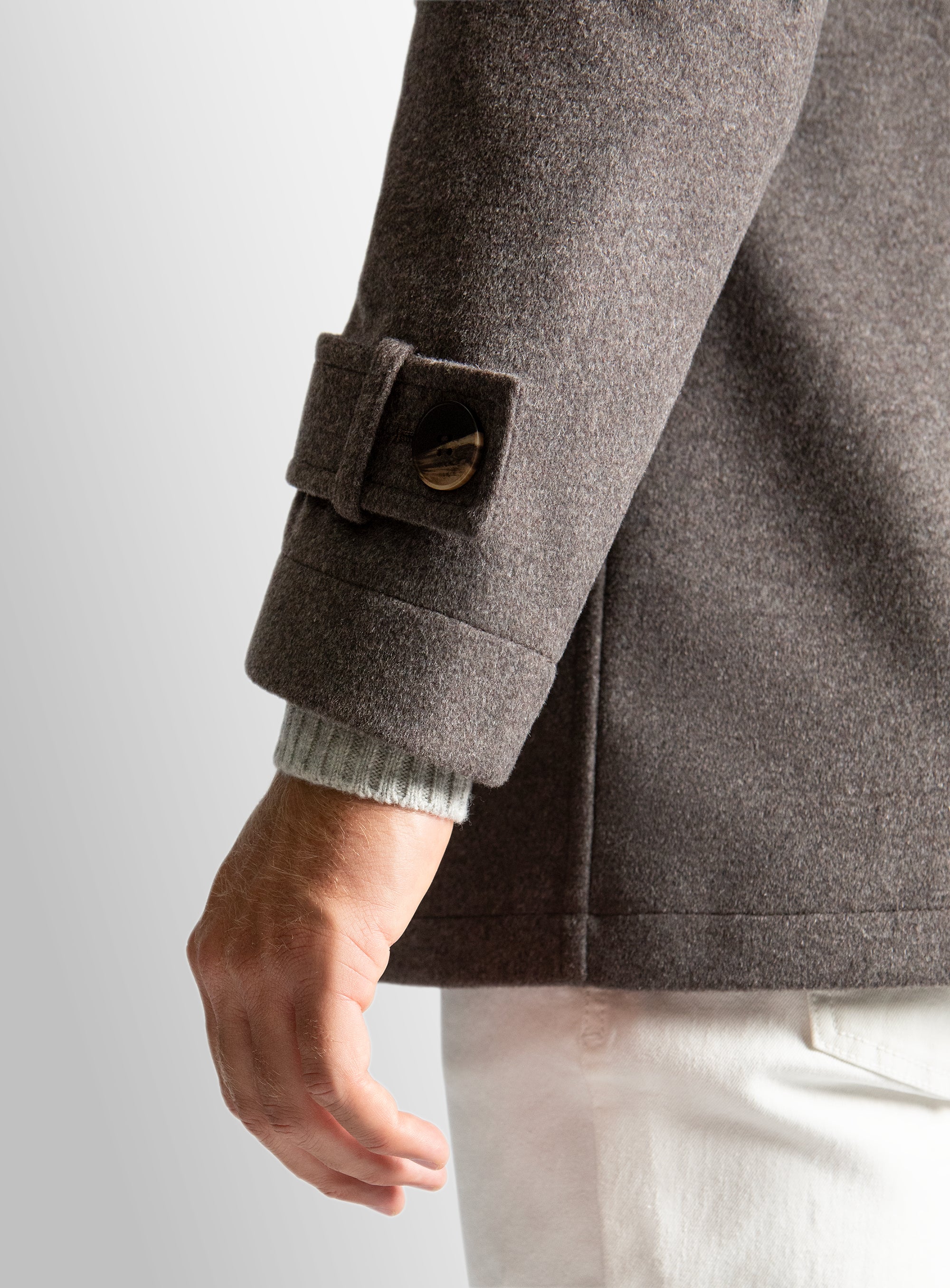 Bridge Chocolate Wool/Cashmere Peacoat