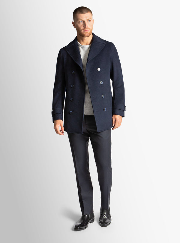 Bridge Navy Wool/Cashmere Peacoat