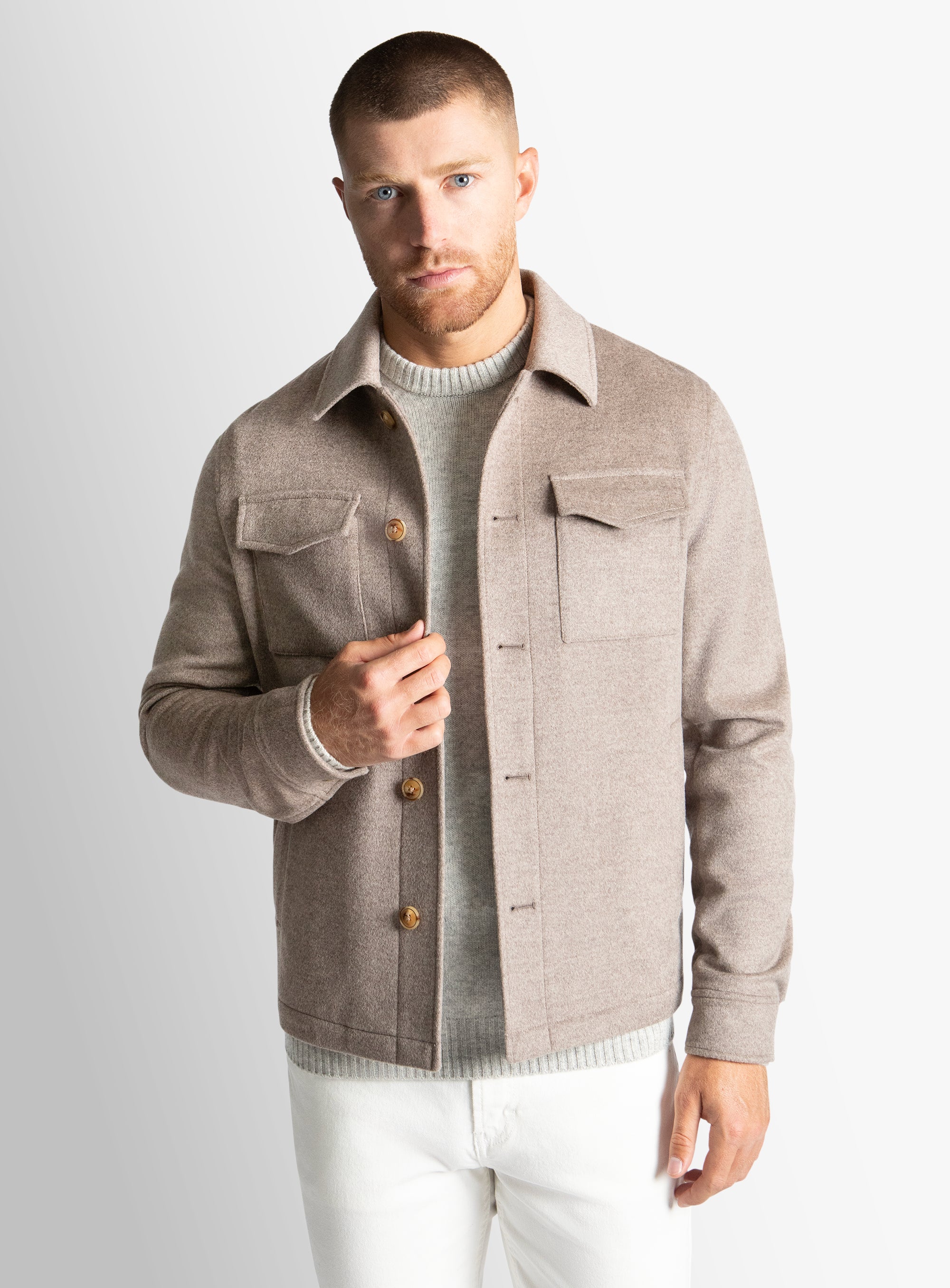 Caruso Taupe Pile Jacket