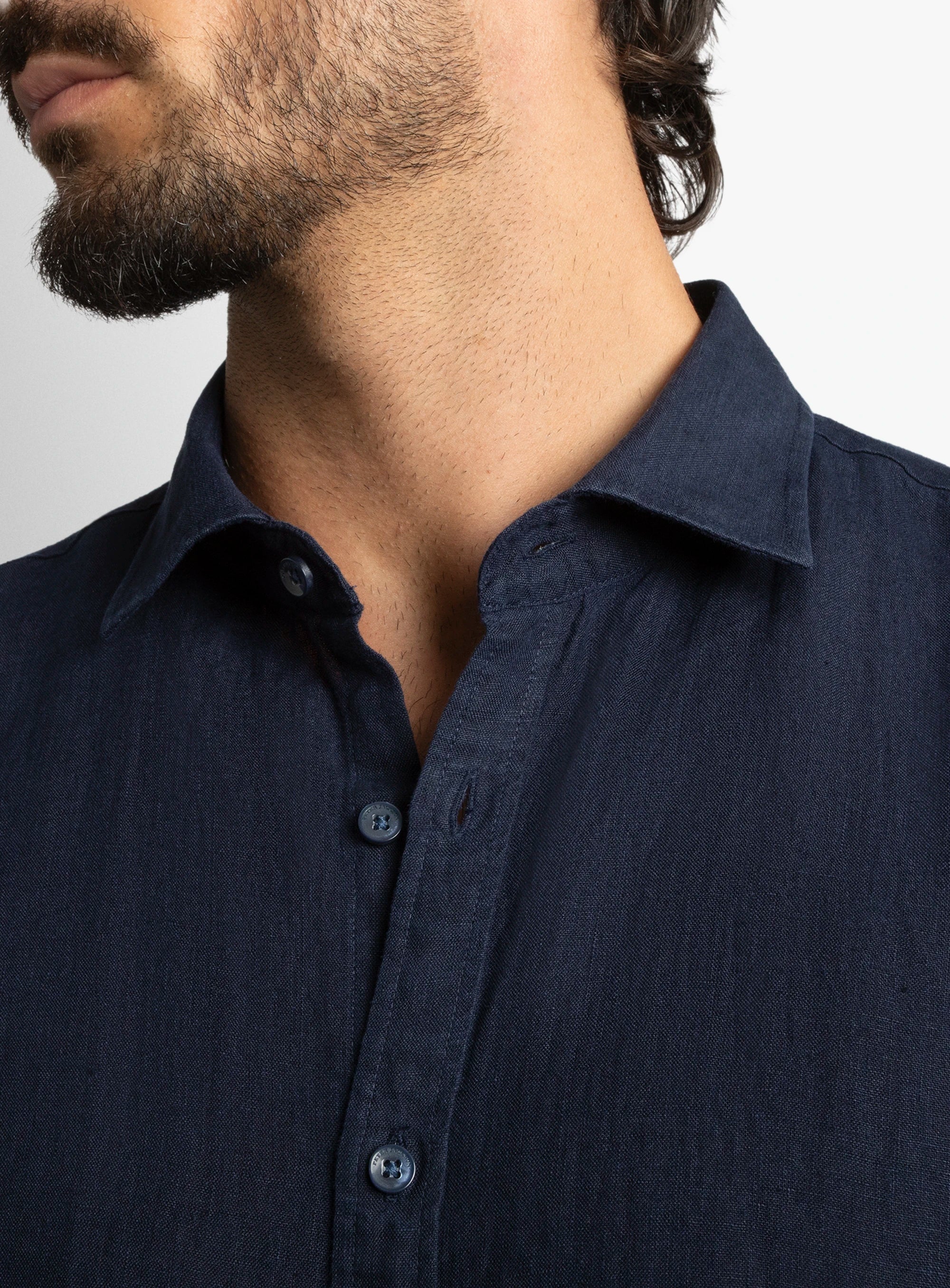 Verano Navy Linen Shirt