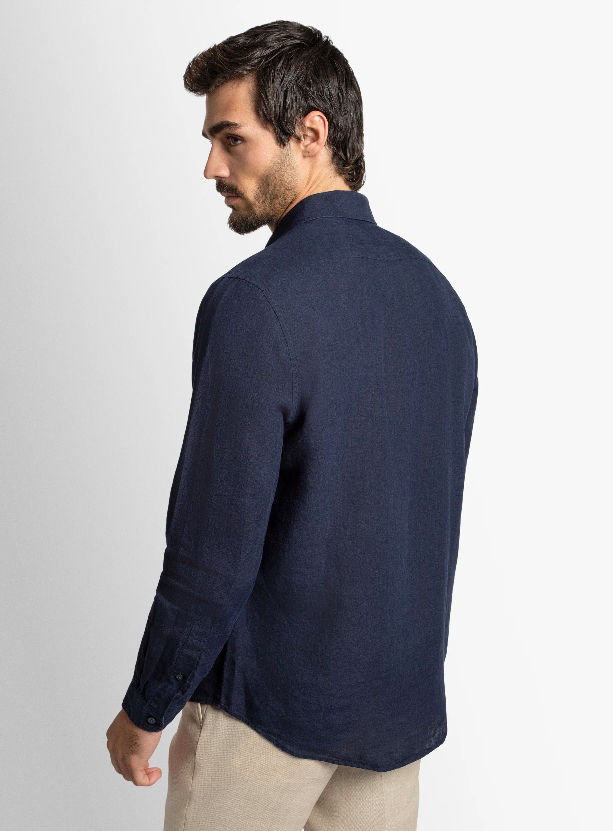 Verano Navy Linen Shirt