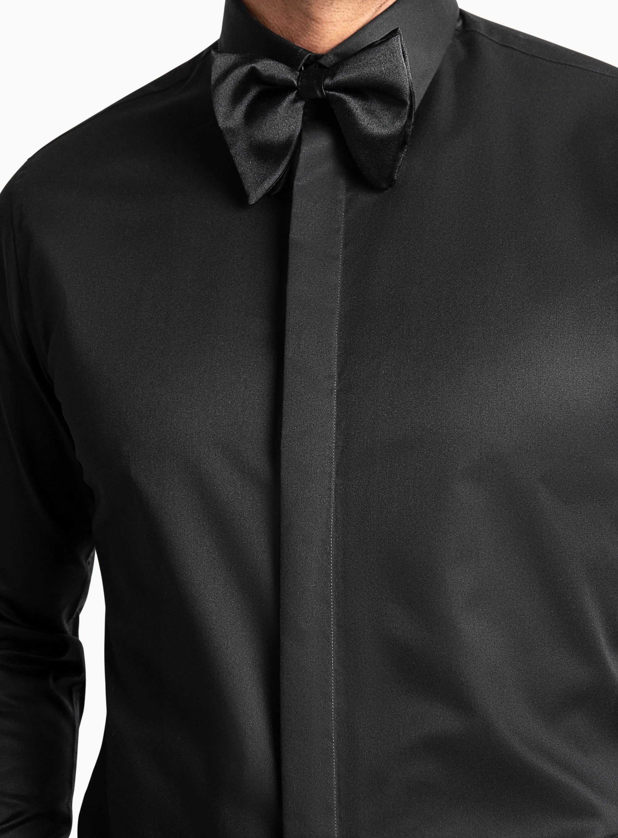 Roccia Twill Slim Fit Black Shirt