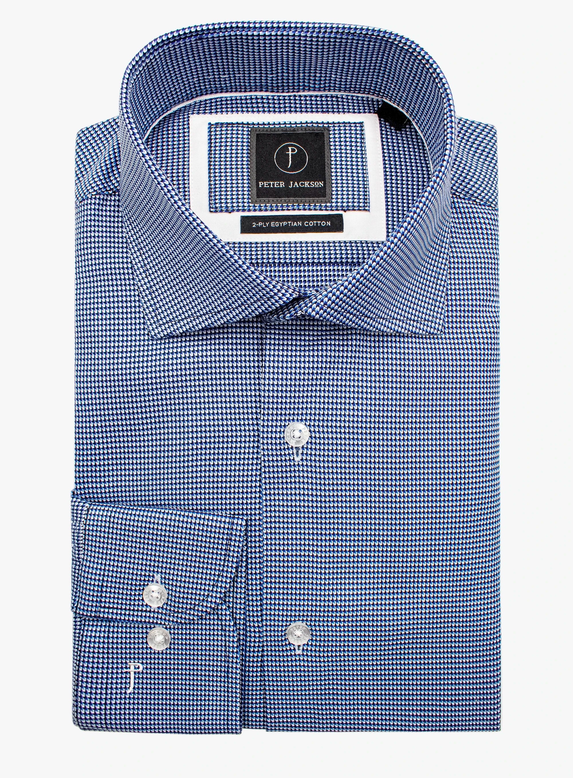 Milan Jacquard Blue Shirt