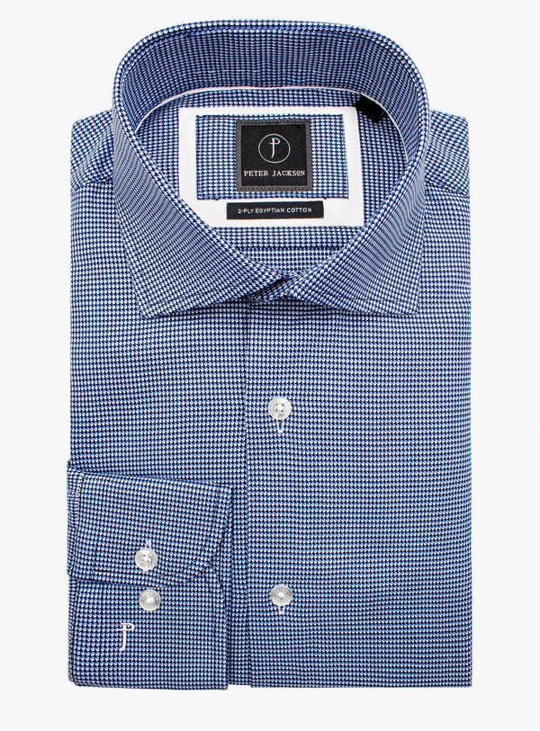 Milan Jacquard Blue Shirt