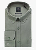 Paolo Slim Fit Oxford Olive Shirt