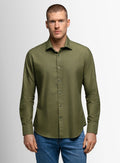 Piero Slim Fit Khaki Green Shirt