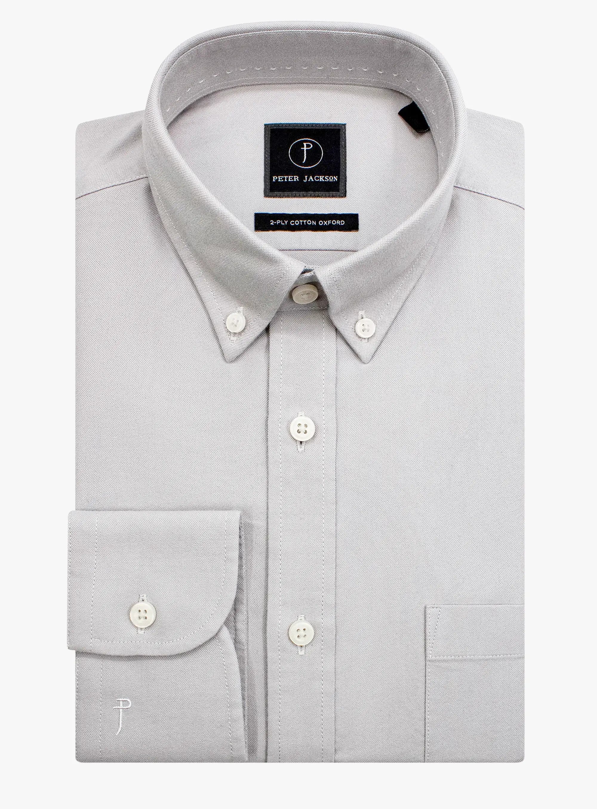 Paolo Slim Fit Oxford Silver Shirt
