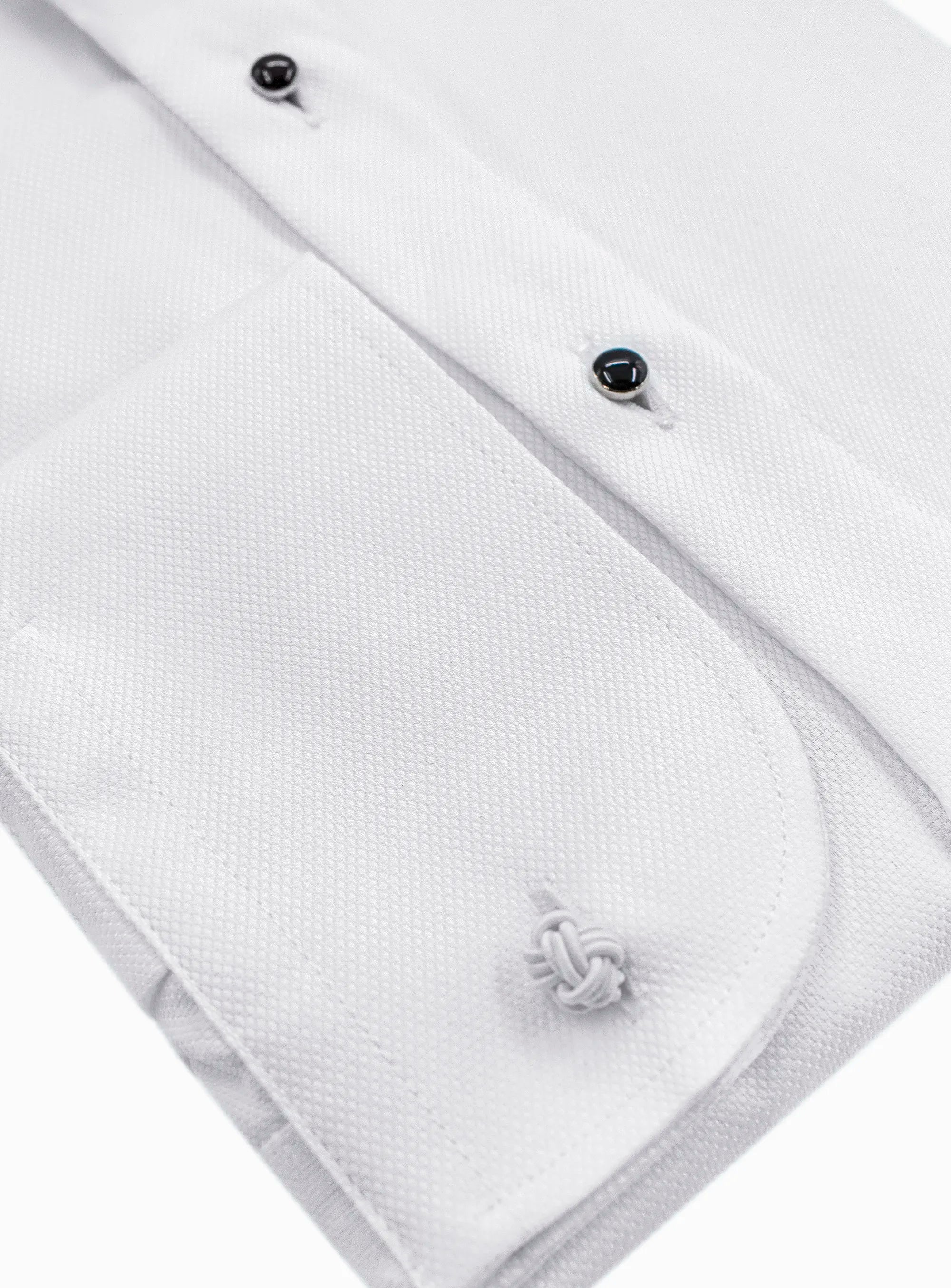 Naples Textured Dinner White Shirt
