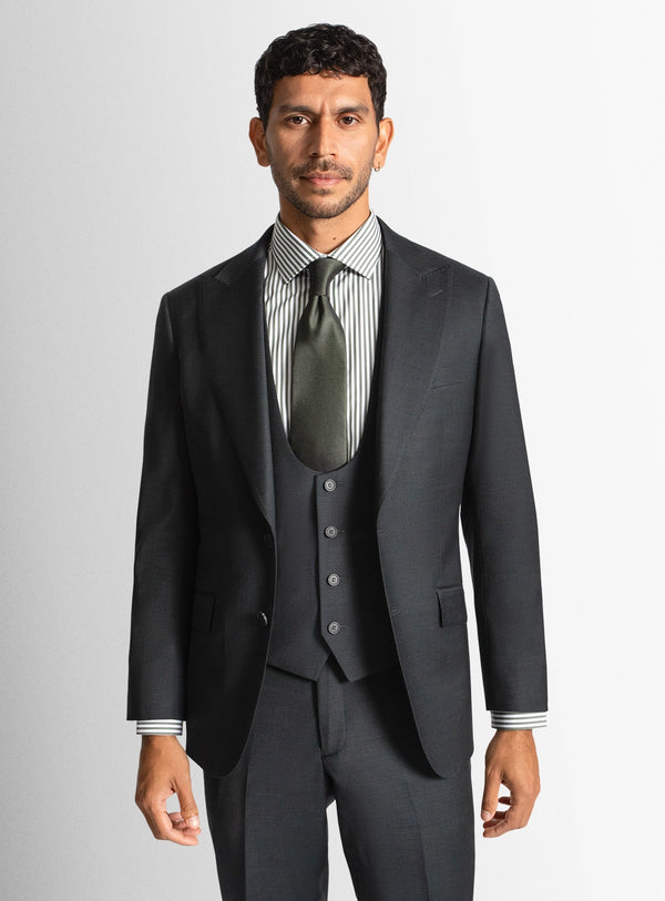 Mens Suit Green Wool