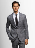 Rodrigo Oxblood Check Grey Suit