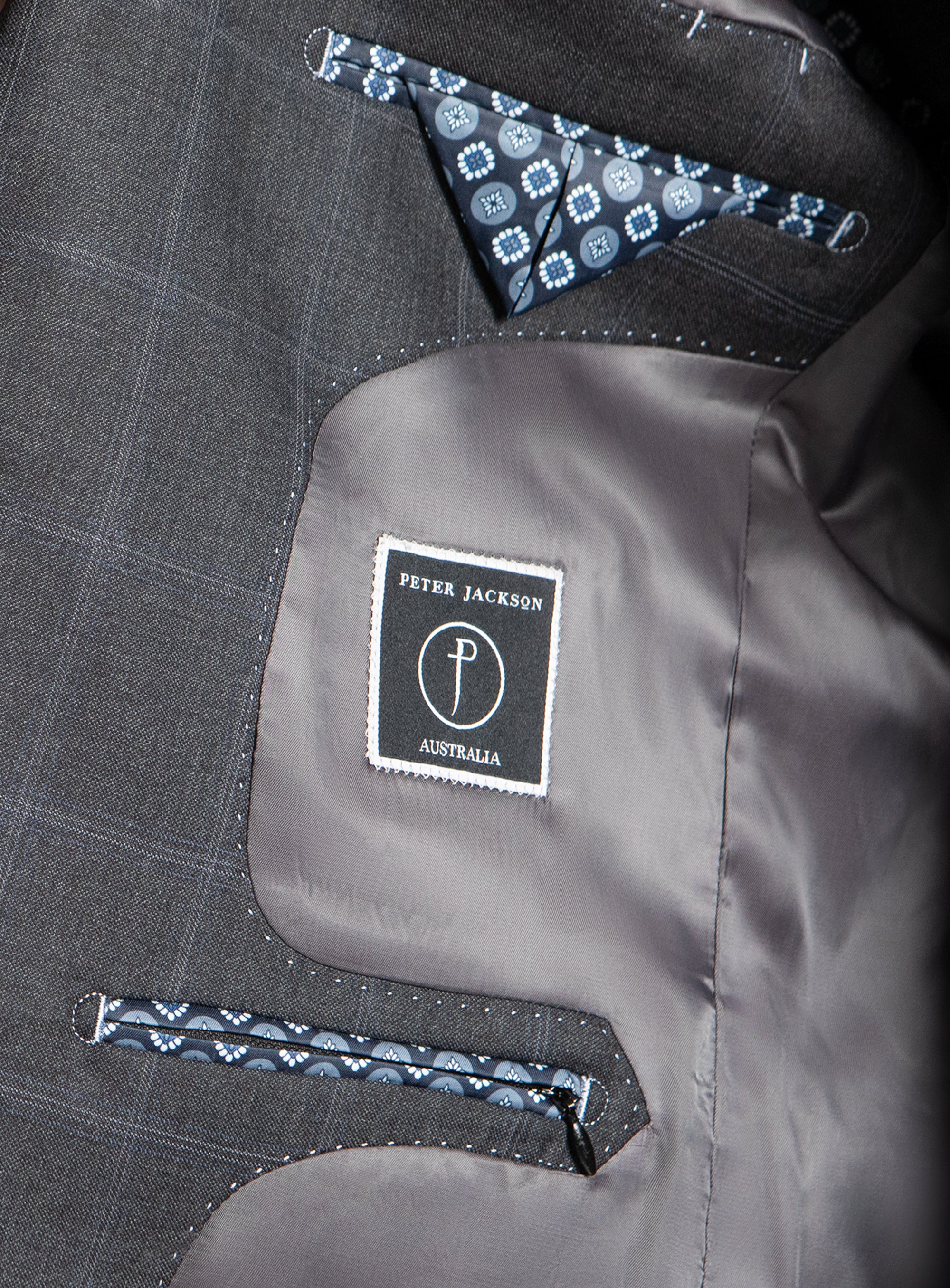 Gabriel Indigo Overcheck Suit