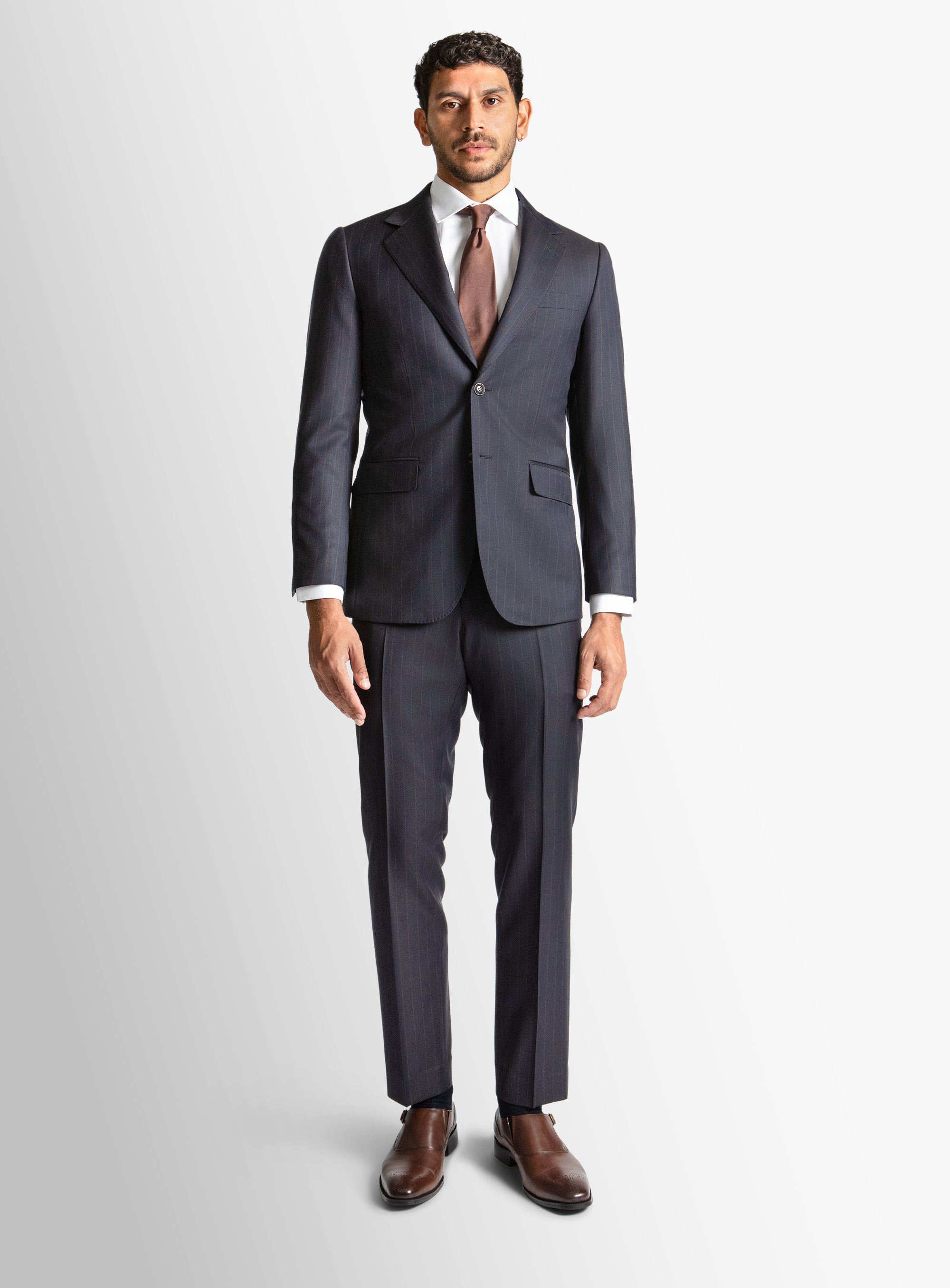 Heras Pinstripe Navy Suit