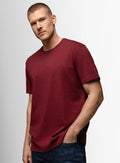 Turin Cotton/Linen Mulberry Red Tee