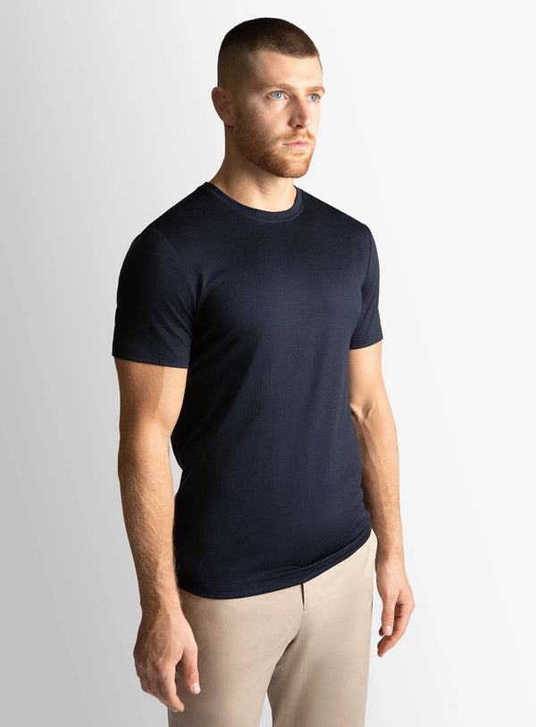 Merino Wool Navy Tee