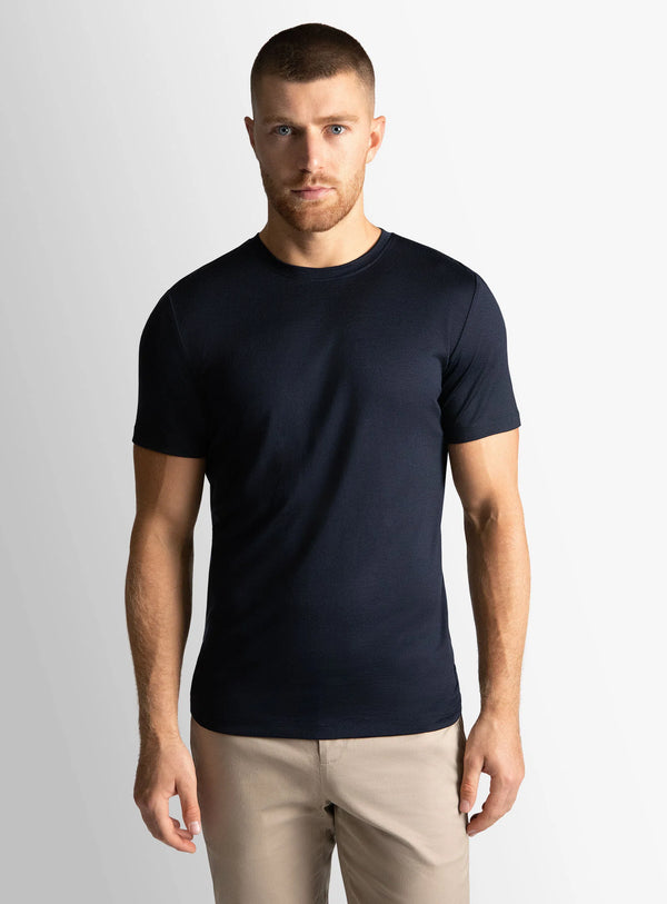 Merino Wool Navy Tee